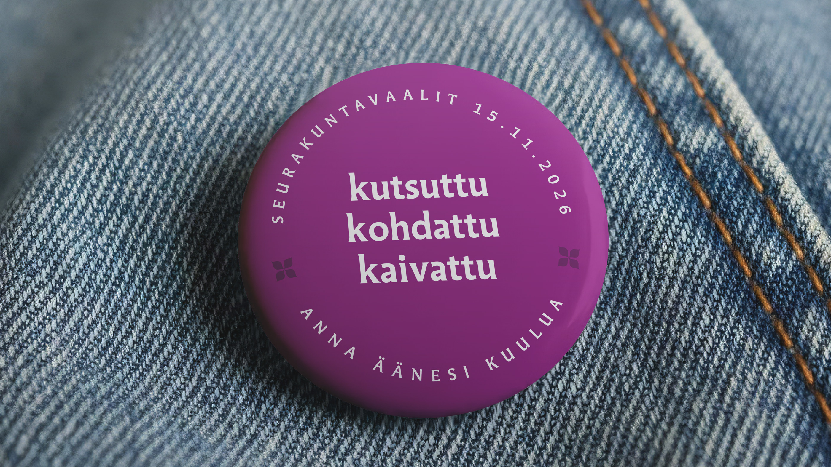 Seurakuntavaalit rintanappi