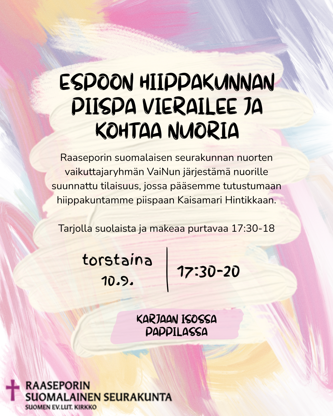 Espoon piispa Kaisamari vierailee ja kohtaa nuoria