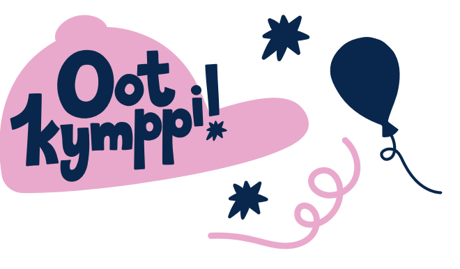 teksti oot kymppi, ilmapallo ja tähtiä